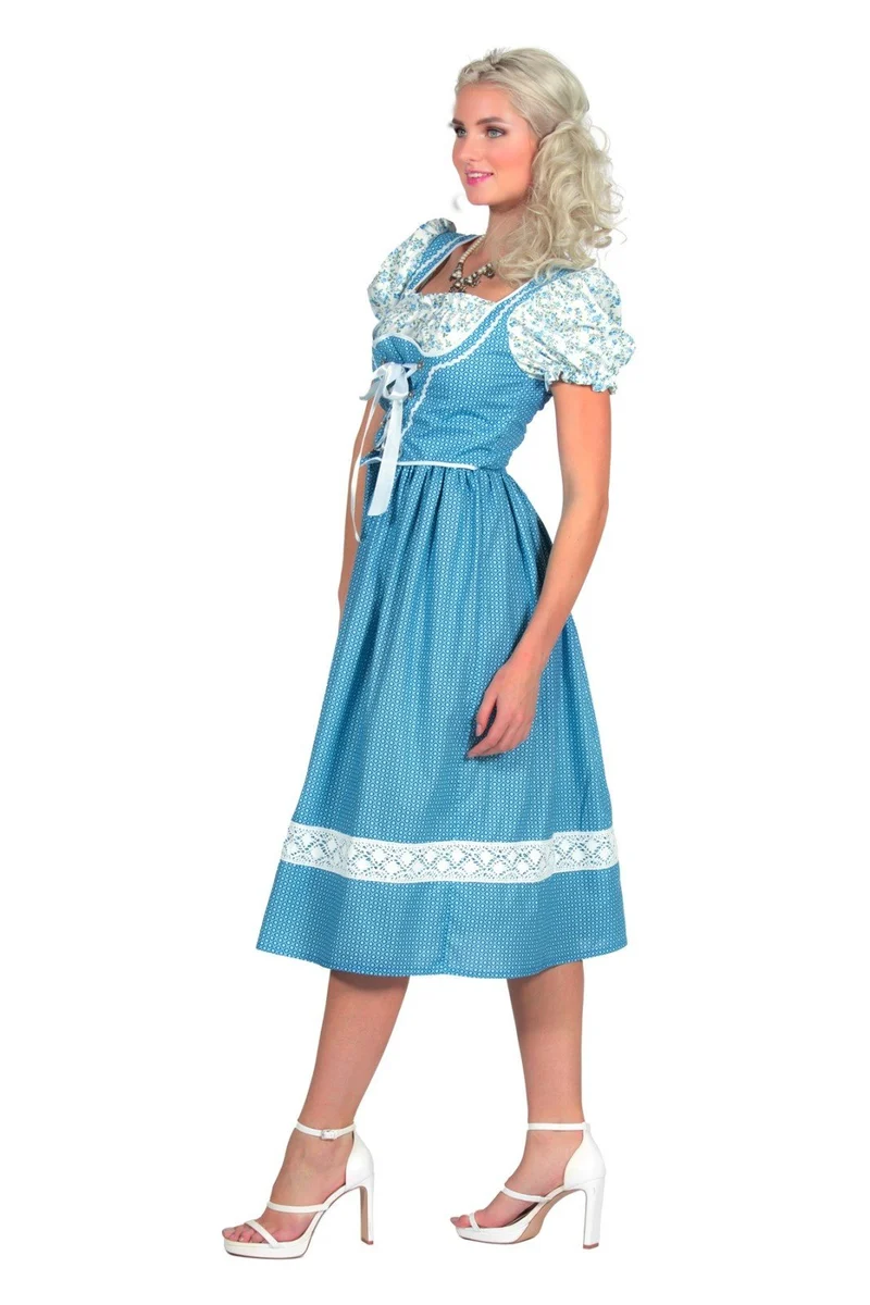 Dirndl Jurk Lang Blauw