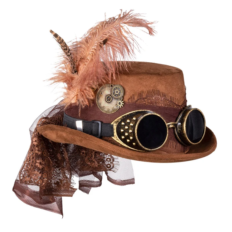 Steampunkhoed bruin Specspunk de luxe