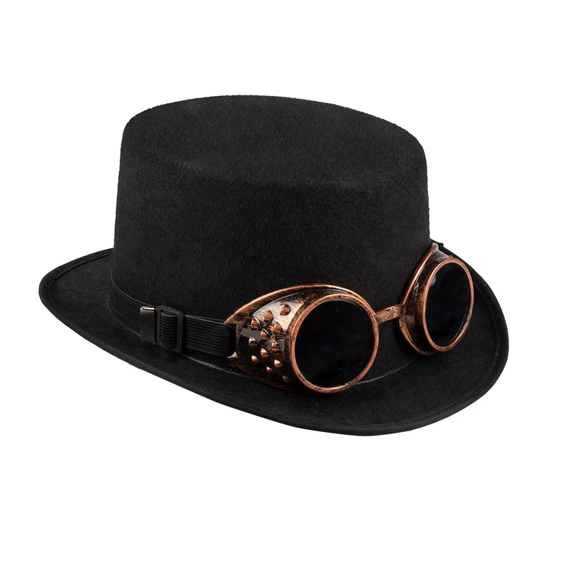 Steampunk hoed met bril