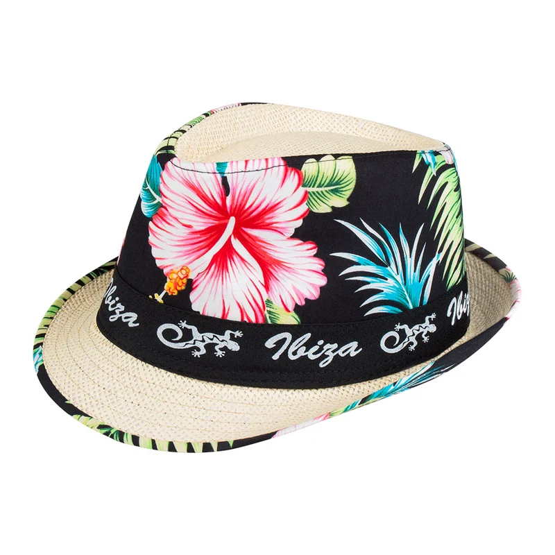 Hoed 'Ibiza' met bloemen