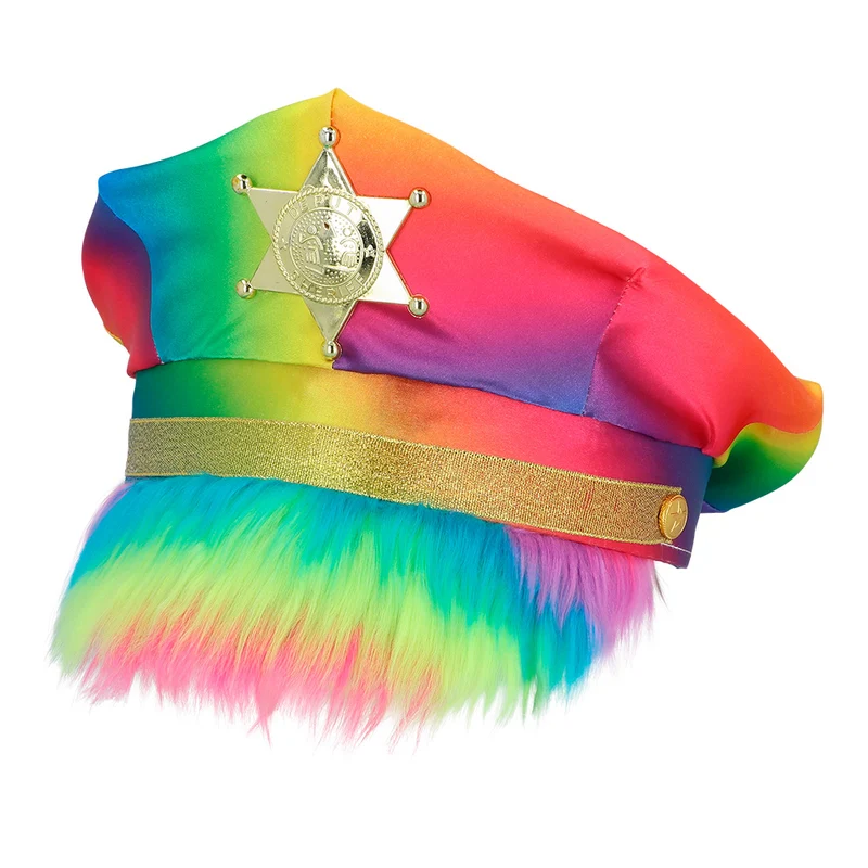 Regenbooghoed met plushe
