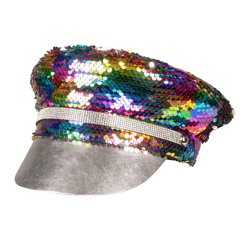 Regenboog pet met glitters
