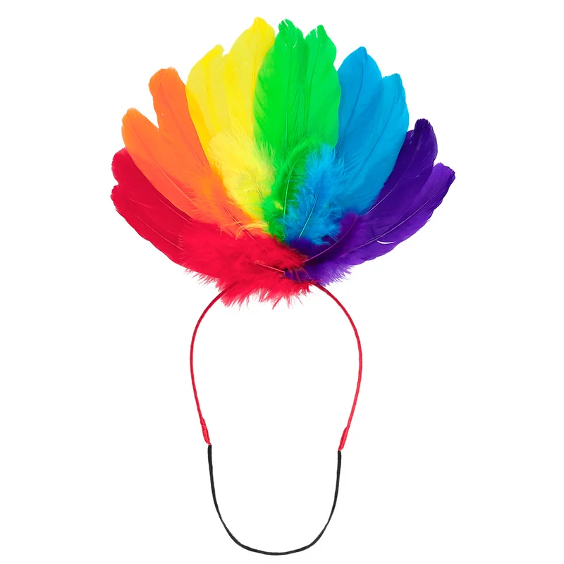 Diadeem regenboog veren Pride