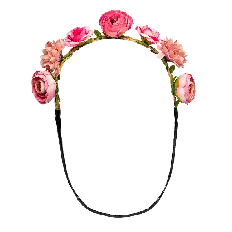 Bloemen hoofdband Eivissa roze