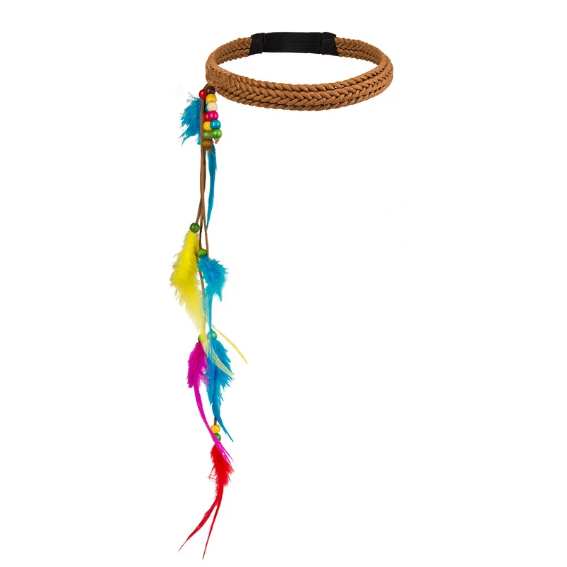 Hoofdband Hippie met veren
