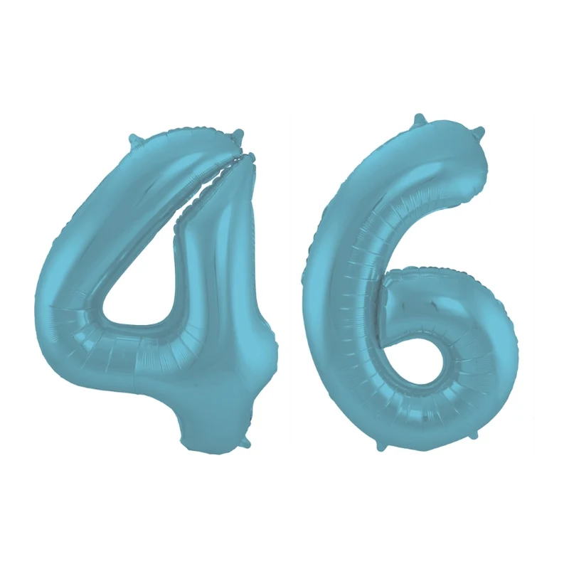 Folieballon 46 jaar metallic pastel blauw mat 86cm