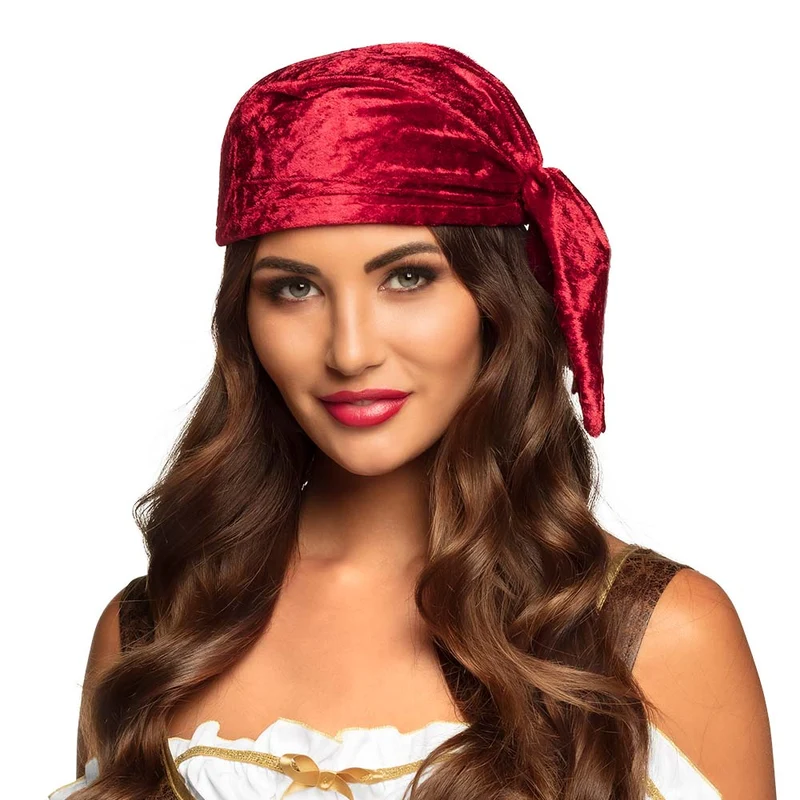 Piraten hoofddoek Kap Rowan rood