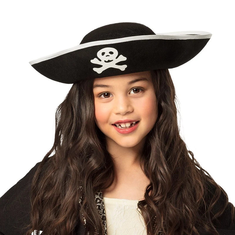 Piraten kapitein hoed kind zwart