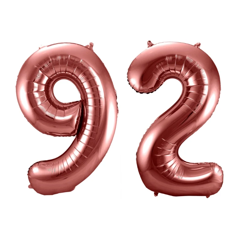 Folieballon 92 jaar brons 86cm
