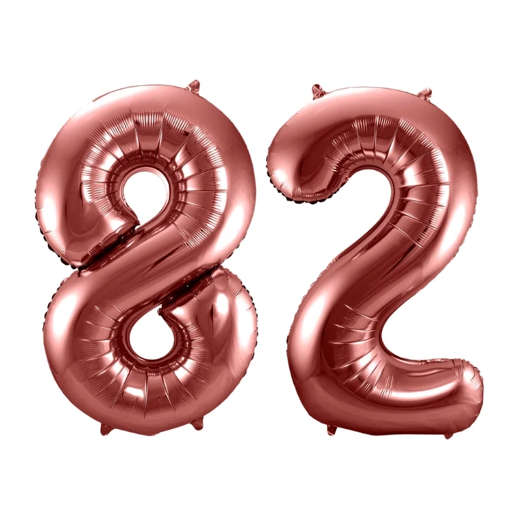 Folieballon 82 jaar brons 86cm