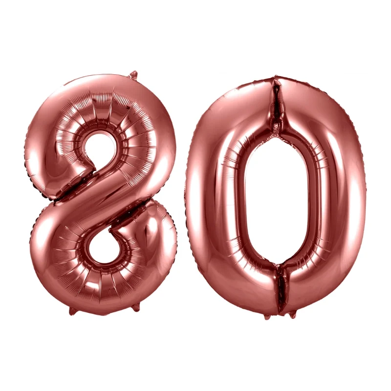 Folieballon 80 jaar brons 86cm