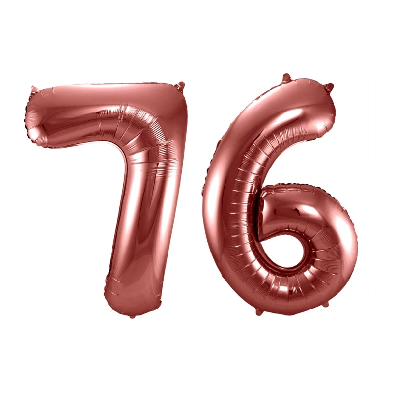 Folieballon 76 jaar brons 86cm