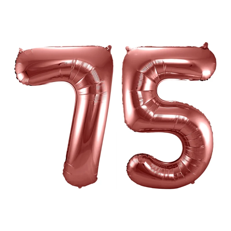Folieballon 75 jaar brons 86cm