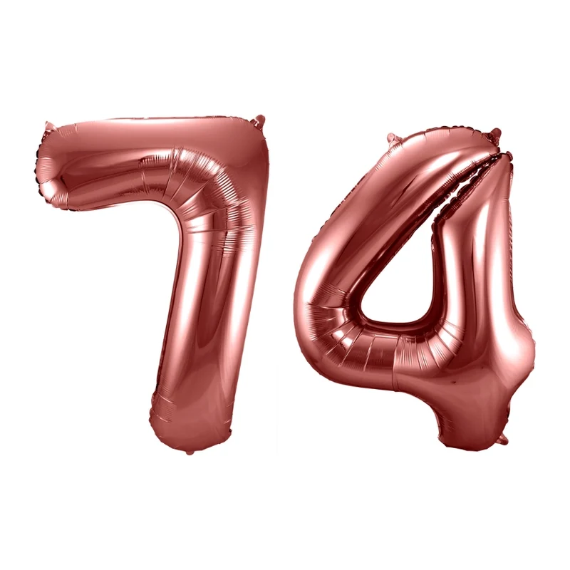 Folieballon 74 jaar brons 86cm