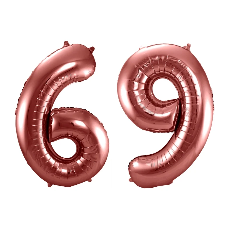 Folieballon 69 jaar brons 86cm