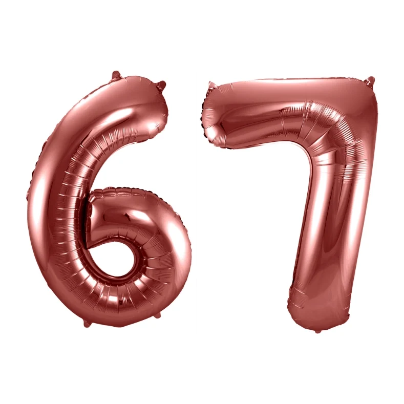 Folieballon 67 jaar brons 86cm