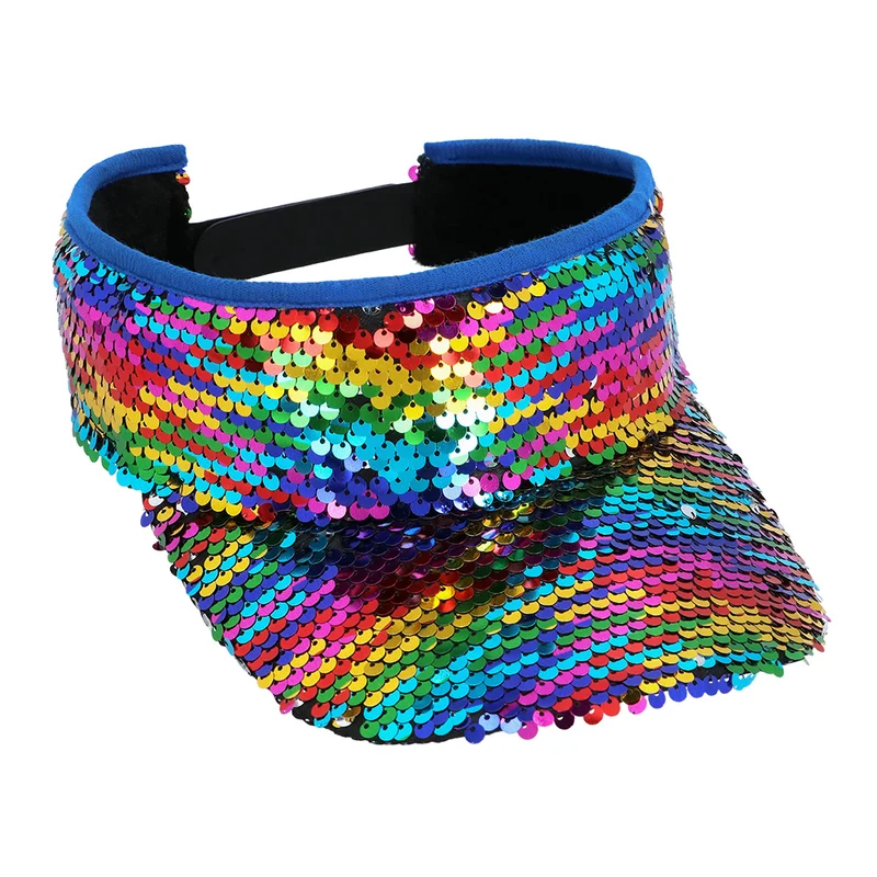Regenboog zonneklep glitter pailletten