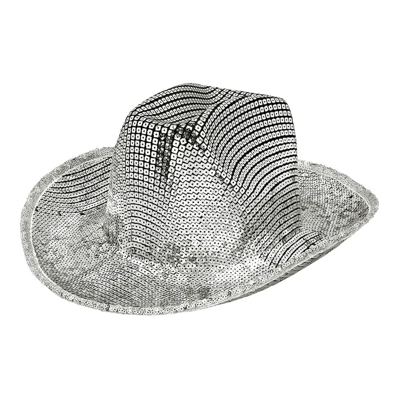 Zilveren cowboyhoed glitter Texas