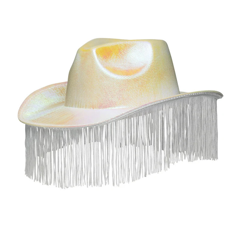 Witte cowboyhoed met franjes Fabulous