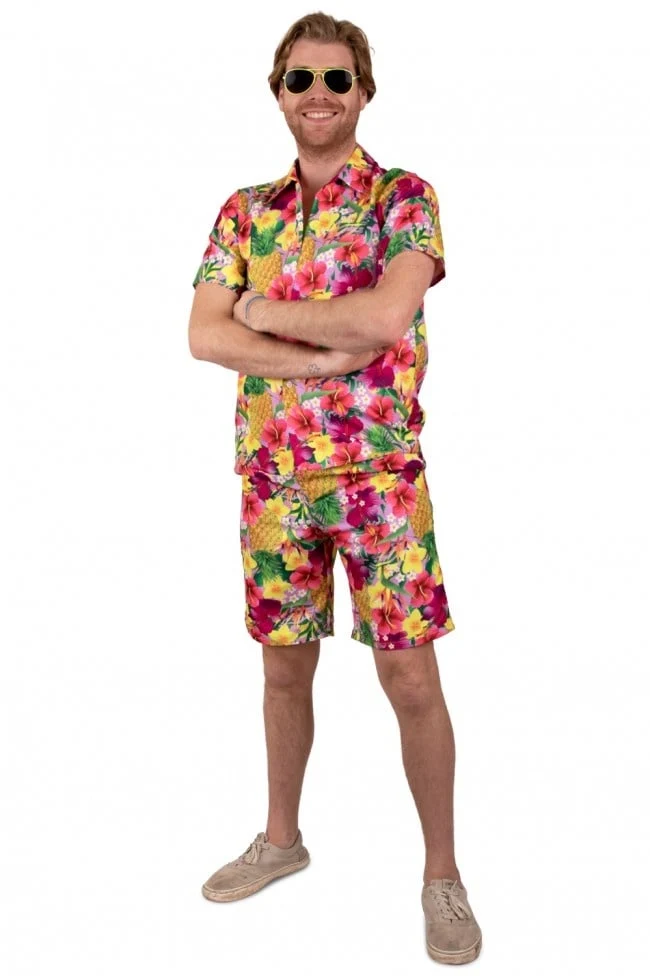 Tropische Korte Broek Ananassen Roze