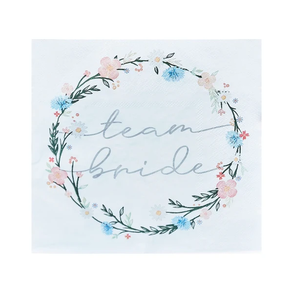 Boho Floral Servetten Team Bride (16st)