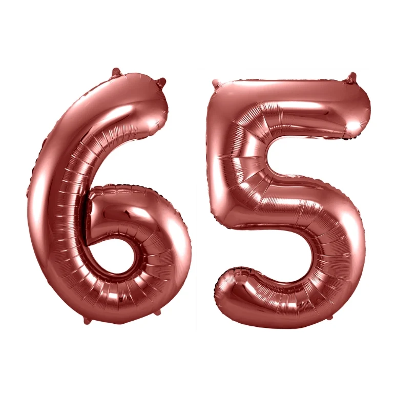 Folieballon 65 jaar brons 86cm