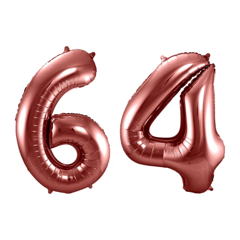 Folieballon 64 jaar brons 86cm