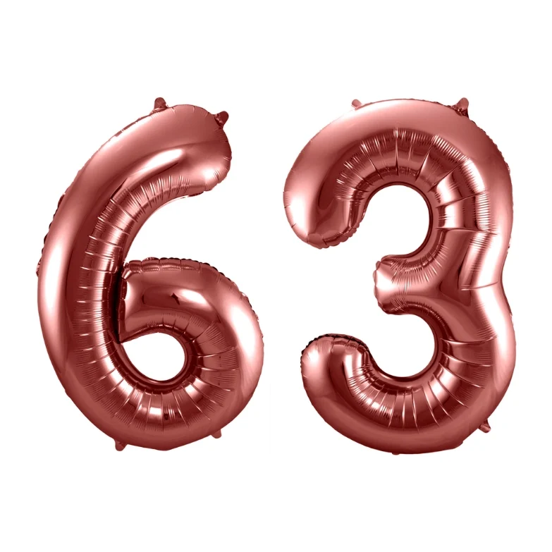 Folieballon 63 jaar brons 86cm