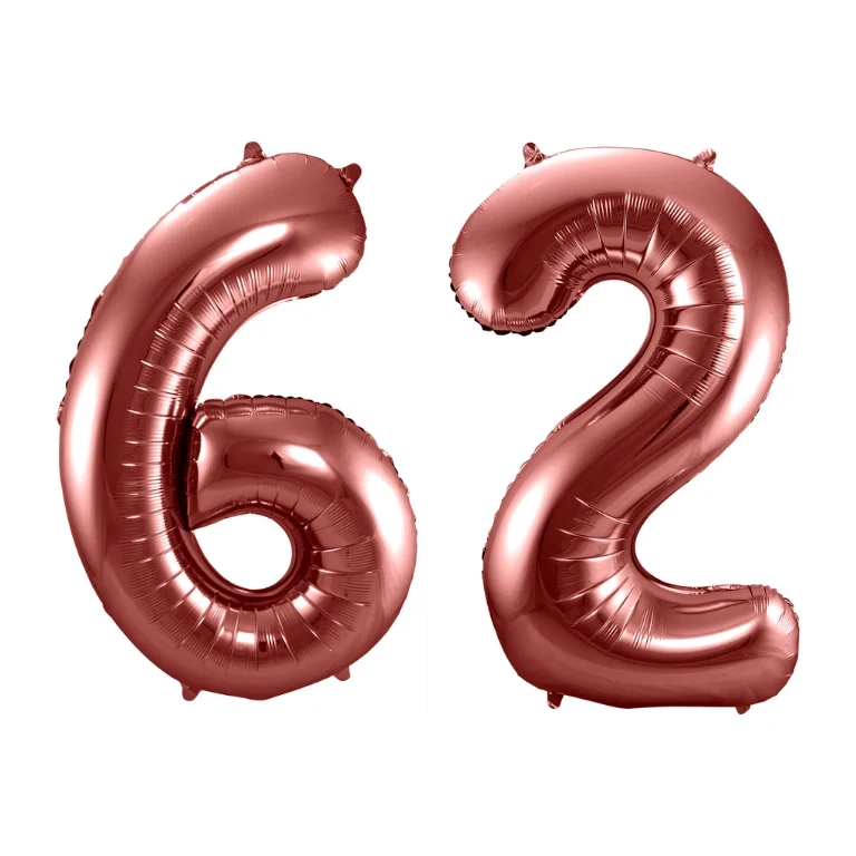 Folieballon 62 jaar brons 86cm