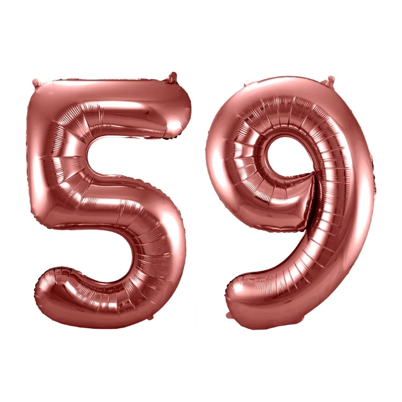 Folieballon 59 jaar brons 86cm