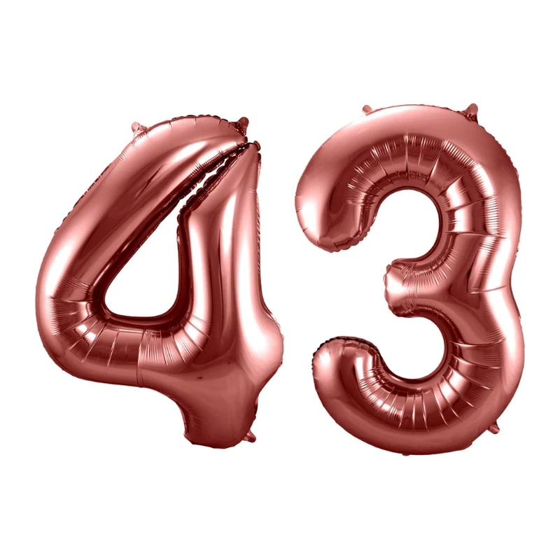 Folieballon 43 jaar brons 86cm
