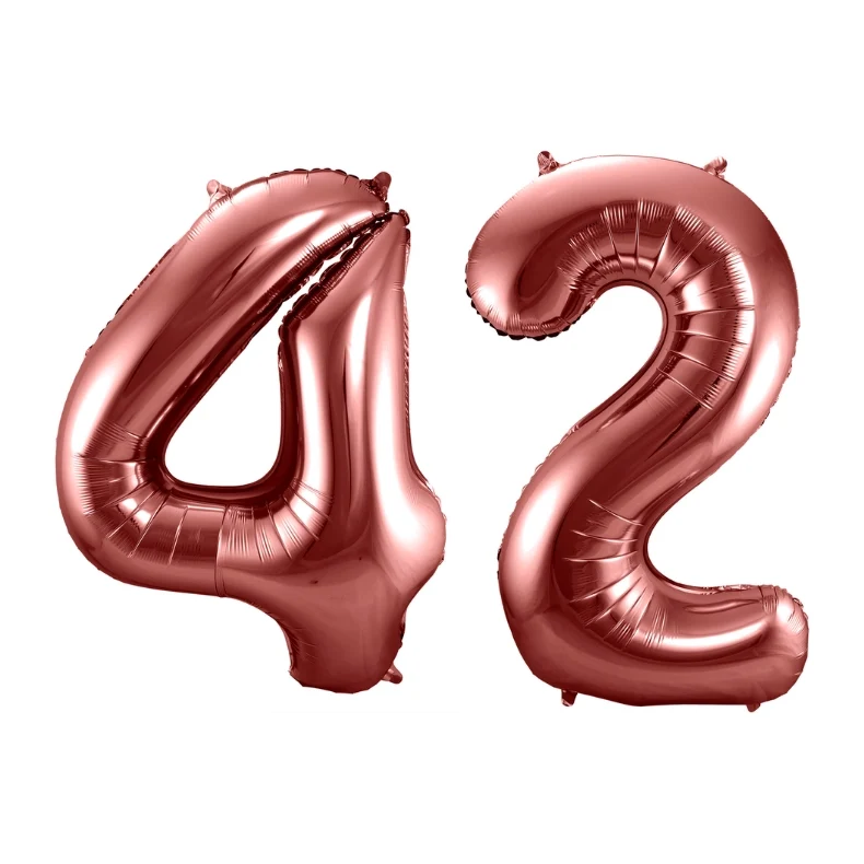 Folieballon 42 jaar brons 86cm