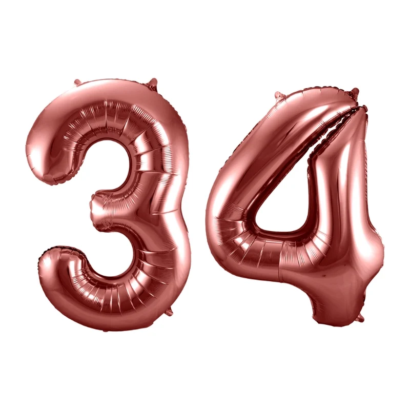 Folieballon 34 jaar brons 86cm