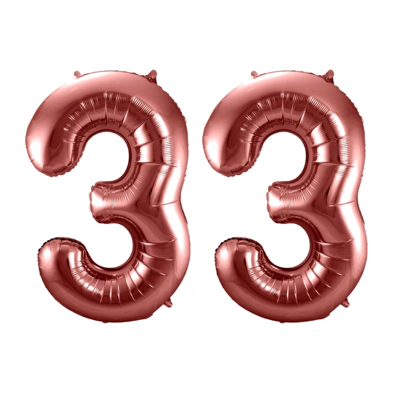 Folieballon 33 jaar brons 86cm