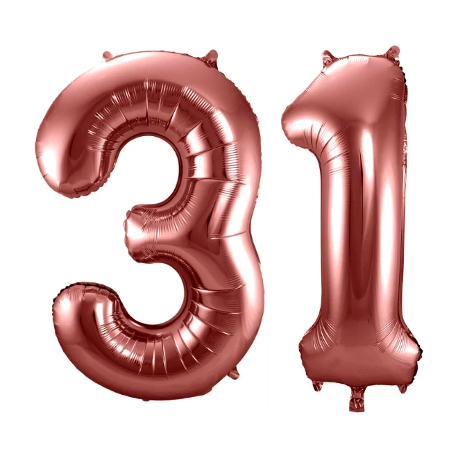 Folieballon 31 jaar brons 86cm