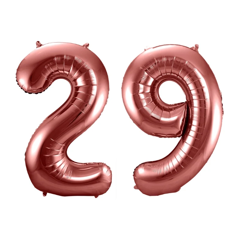 Folieballon 29 jaar brons 86cm
