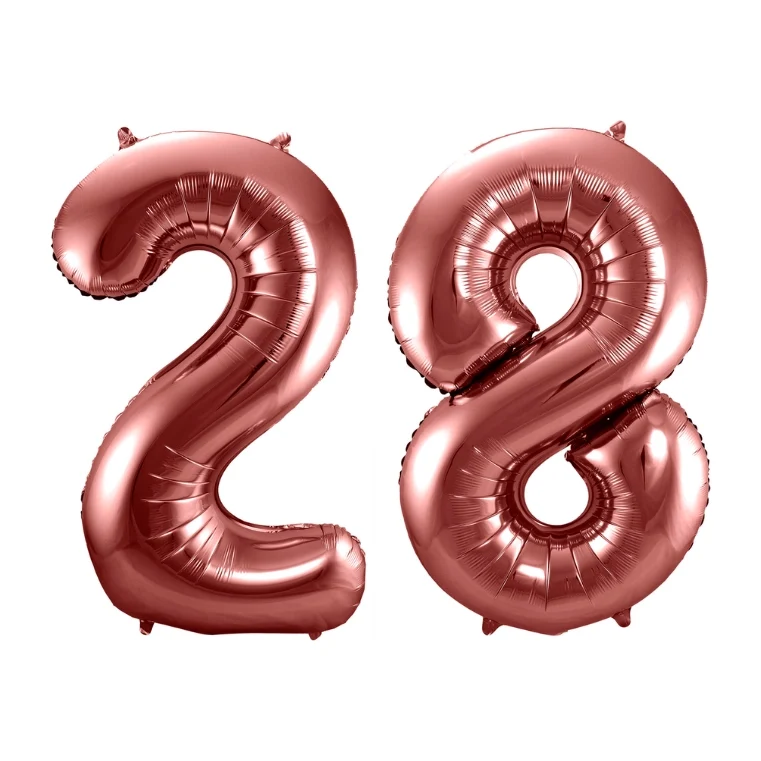 Folieballon 28 jaar brons 86cm