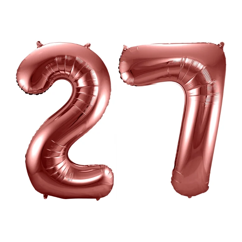 Folieballon 27 jaar brons 86cm