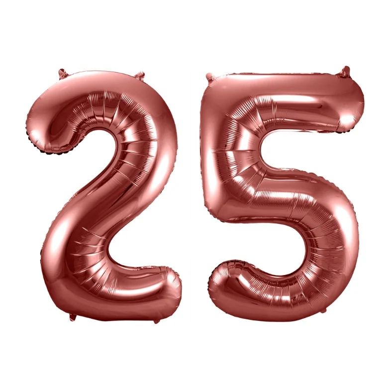 Folieballon 25 jaar brons 86cm