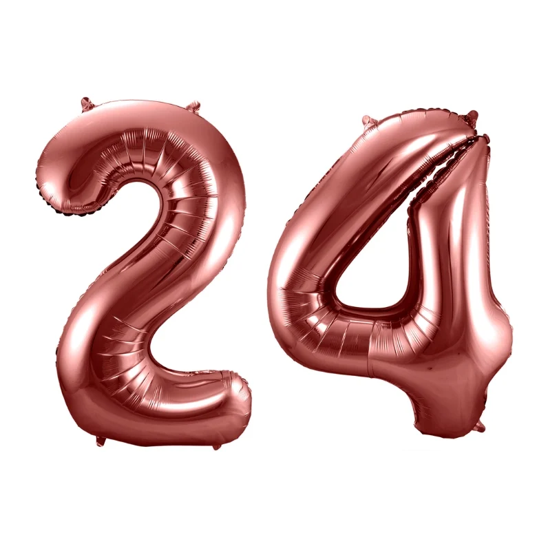 Folieballon 24 jaar brons 86cm
