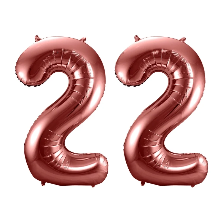 Folieballon 22 jaar brons 86cm