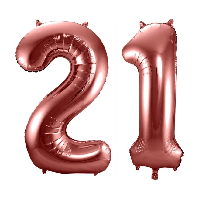 Folieballon 21 jaar brons 86cm