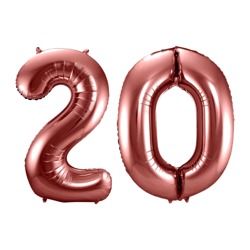 Folieballon 20 jaar brons 86cm