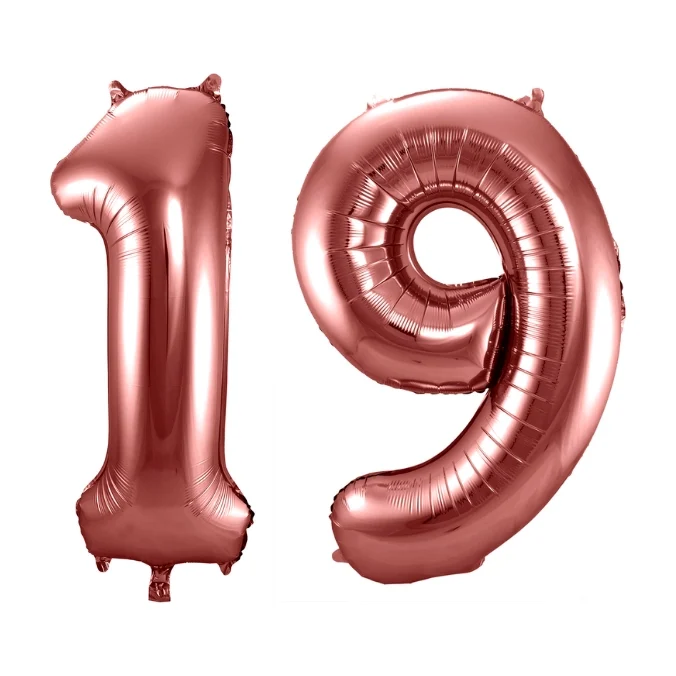 Folieballon 19 jaar brons 86cm