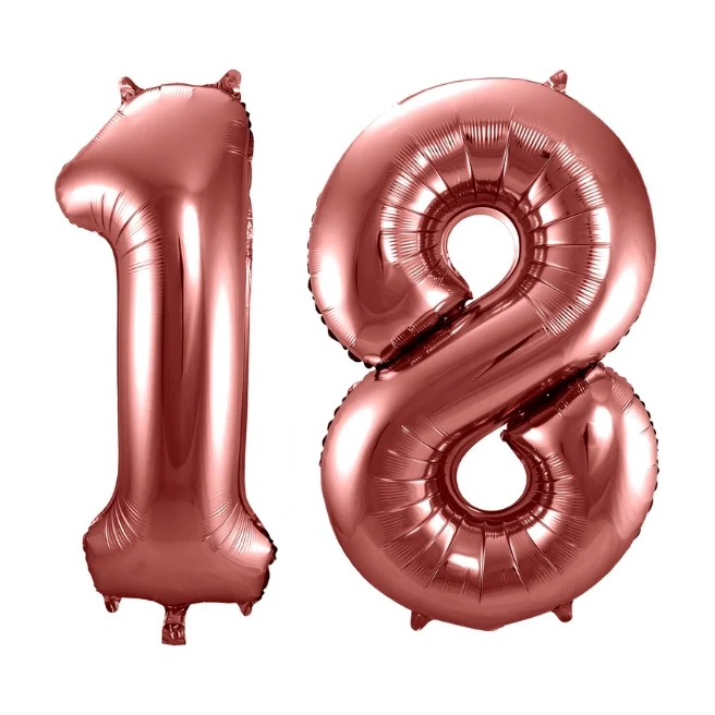 Folieballon 18 jaar brons 86cm