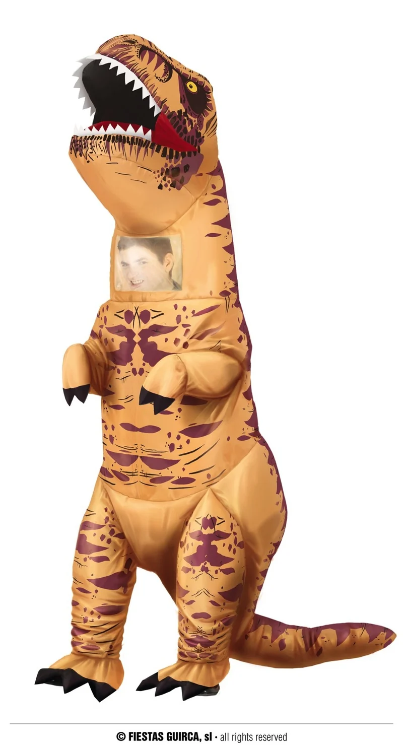 Opblaasbaar Dino Pak Volwassen T-Rex Bruin