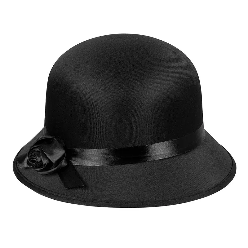 Zwarte charleston hoed Lady D