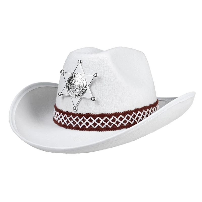 Cowboyhoed Sheriff wit kind