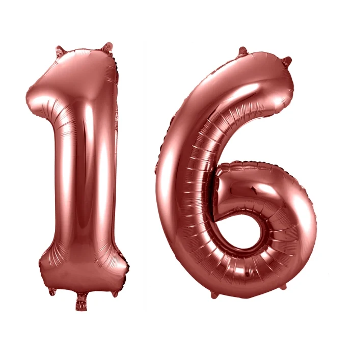 Folieballon 16 jaar brons 86cm