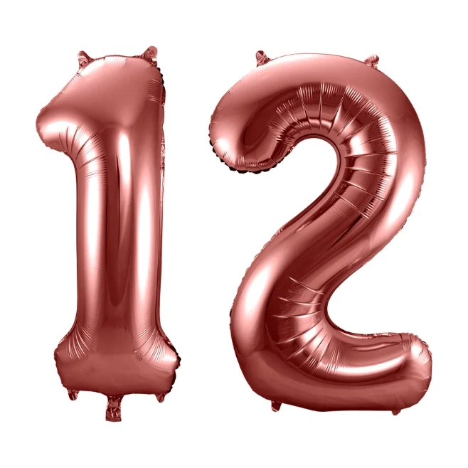 Folieballon 12 jaar brons 86cm
